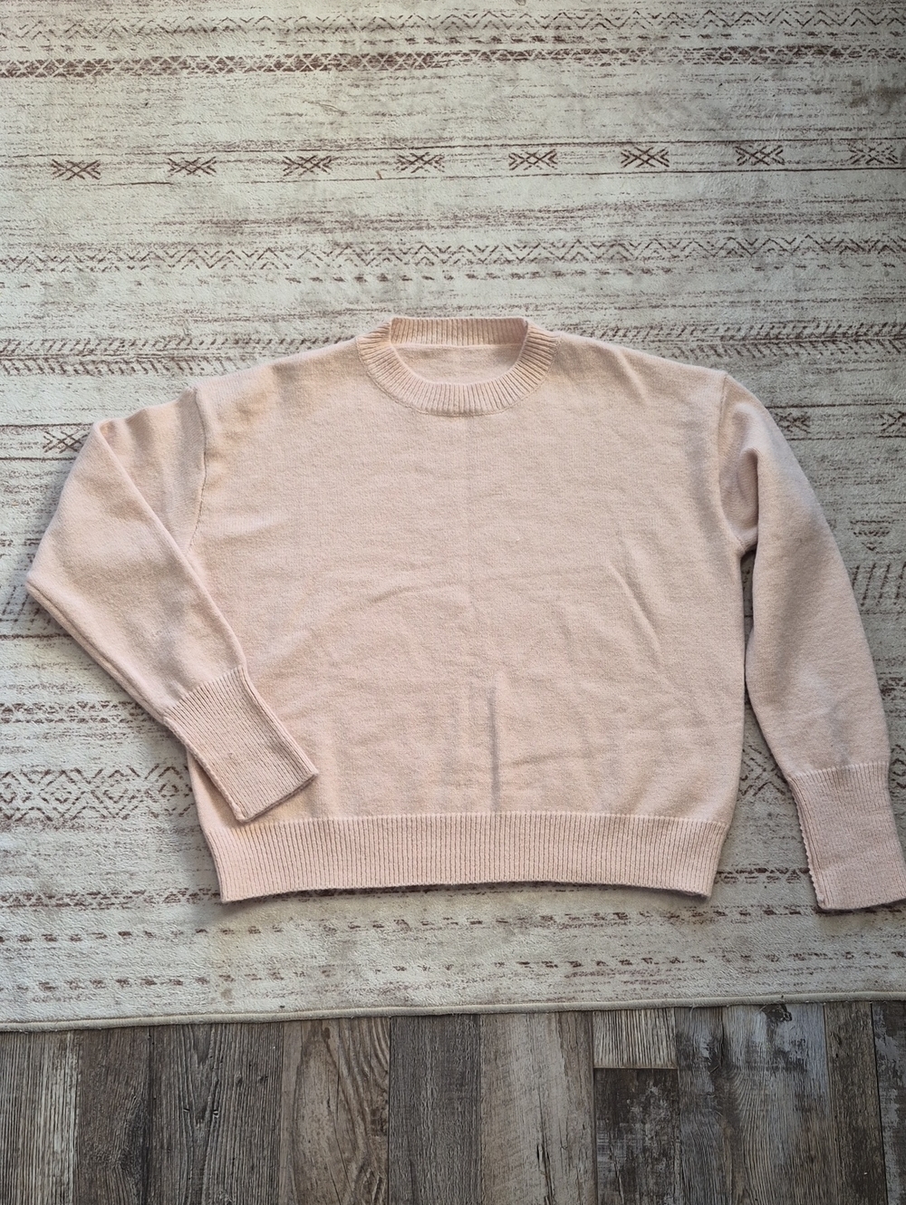 SHEIN Soft Crewneck Sweater in Pale Pink
